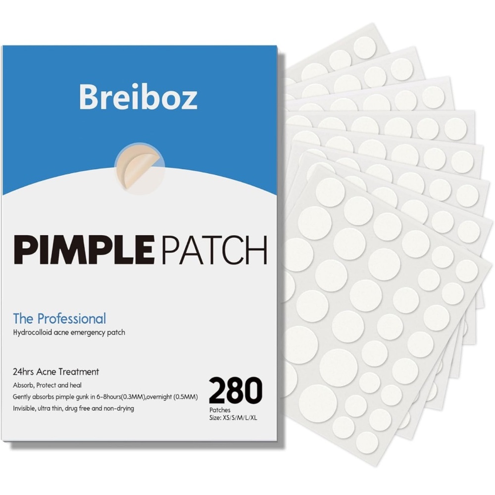 280 Hydrocolloid Acne Patches, Zit Patches for Day and Night Invisible